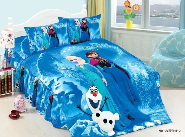 Blue Color Frozen Elsa Anna Bedding Sets S Children Bedroom Blue Color Frozen Elsa Anna Bedding Sets S Children Bedroom Decor Single Twin Size Bedspread Duvet