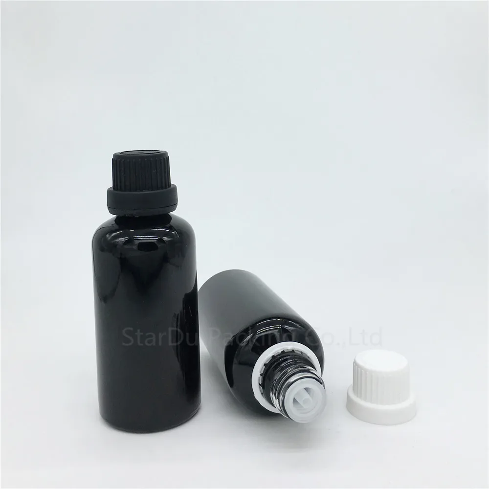 240pcs 50ML Black Glass Bottle 50cc Vials Essential Oil With Tamper Evident Cap Perfume Bottles | Красота и здоровье