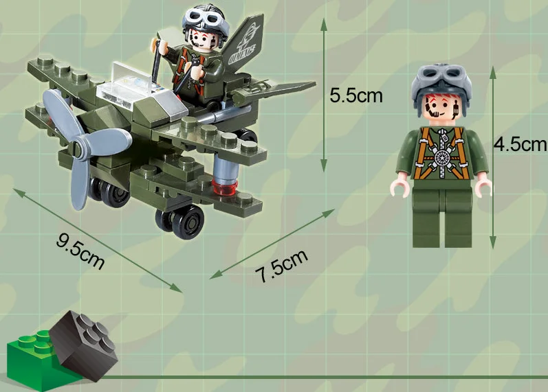 804 50pcs Military Constructor Model Kit Blocks Compatible LEGO Bricks Toys for Boys Girls Children Modeling