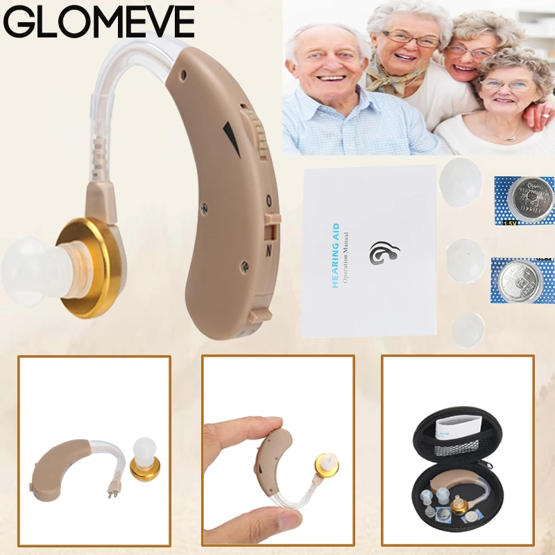 

Small Hearing Aid Sound Voice Amplifier Ear Hearing Aids Kit Adjustable Behind Ear Sound Enhancer Ear Care For the Elderly Deaf