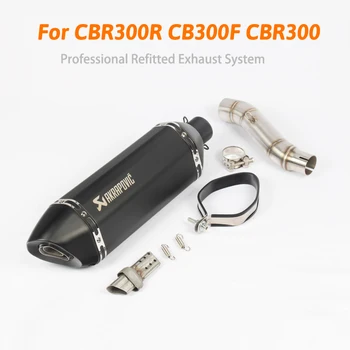 

CBR300R CB300F CB300R Motorcycle Exhaust System Pipe Mid Link Pipe Slip On Muffler For CBR300R CB300F CB300R CBR300