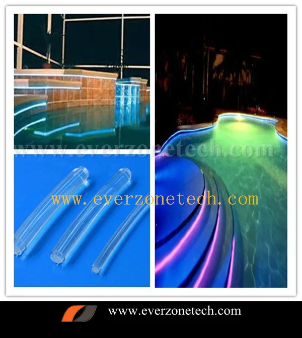 8mm solid core side glow fiber optic led light cable for swimming pool