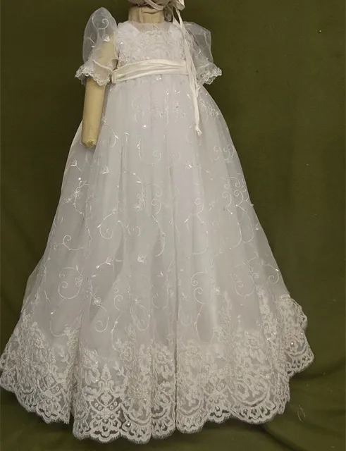 Best price at $107 Cheap 2016 Noble Baptism Gown White/Ivory Christening Dress 0-24month Baby Girl Boy Robe With Bonnet