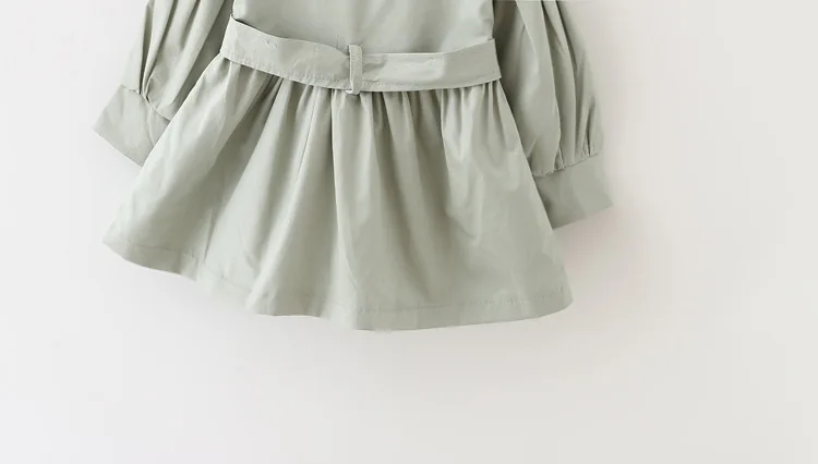 GEMTOT/весенне-осенняя ветровка из хлопка в английском стиле для маленьких девочек, однотонное модное длинное пальто для детей от 0 до 3 лет