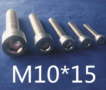 

New Free Shipping 30pcs M10X15 M10 Thread 10mm Diameter 15mm Length Hex socket head cap screw Titanium Ti Screw