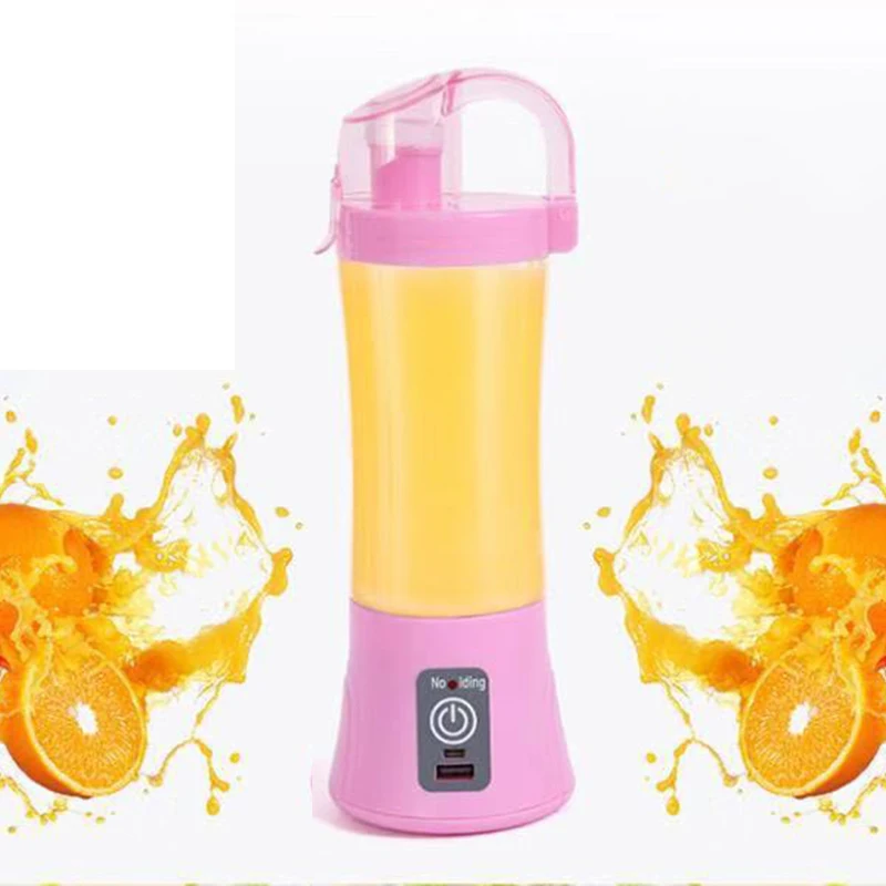 380ml Portable Blender Juicer Cup USB Rechargeable Electric Automatic Vegetable Fruit Citrus Orange Juice Maker Cup Mixer Bottle