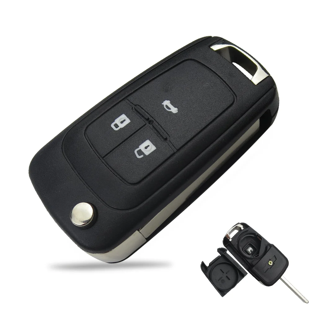 OkeyTech Флип складной дистанционный ключ для автомобиля в виде ракушки для Chevrolet Cruze Эпика лова Camaro Impala Замена Брелок для Ipad 2/3/4/5 кнопок - Количество кнопок: 3 Кнопки
