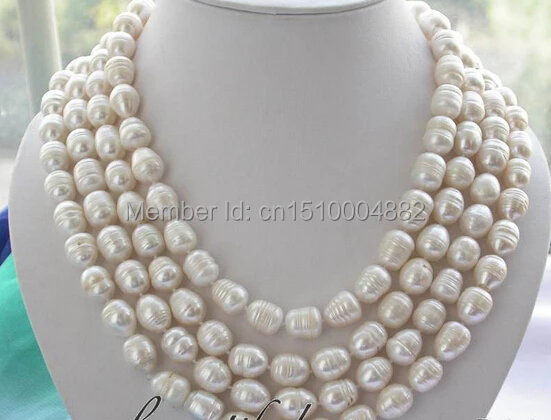 

shitou 00221 long 80" white rice freshwater pearl necklace