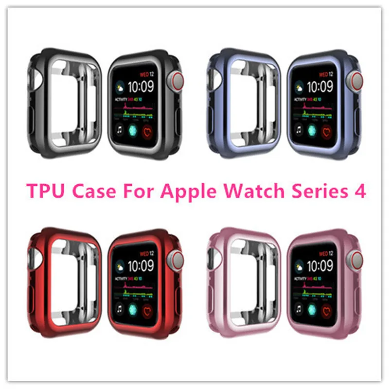 New Slim Watch Cover for apple watch case 44mm 40mm 360 Degree Soft Clear TPU Case for iWatch 4 Screen Protector Accessories