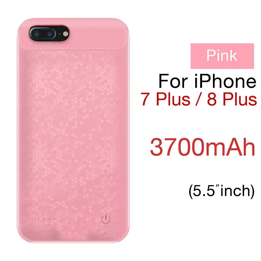 Pink for I7P I8P Чехол с зарядным устройством для скворечной комнаты для iPhone 8/8 Plus 2700/3700 мАч, ультратонкий рюкзак, внешний аккумулятор, чехол для батареи - Цвет: Pink for I7P I8P