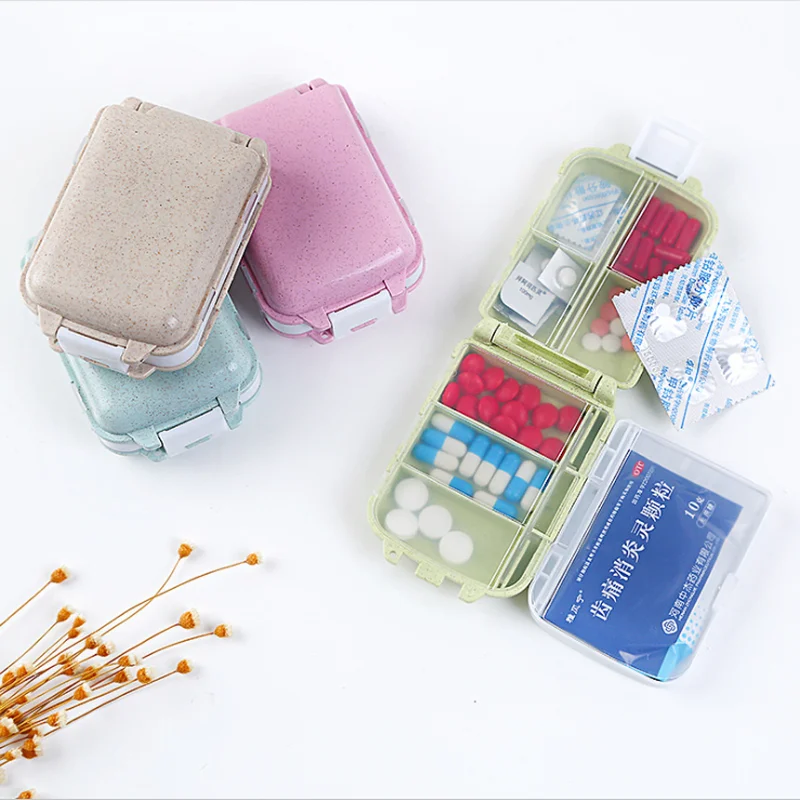 

2019 New Listing 6.5x10x3.5cm Compartment Travel Kit Straws Pills Medicine Separation Storage Care Tools Hot Sale