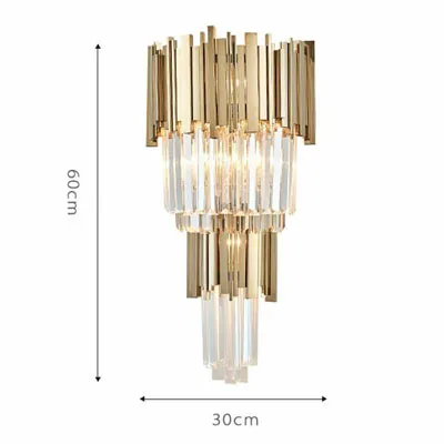 Дизайн, роскошный хрустальный настенный светильник, блестящая золотая аппликация, настенный светильник, современный светодиодный настенный светильник для дома - Цвет абажура: Цвет: желтый