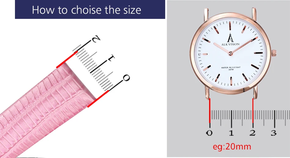 ALK VISION ремешок для часов Ремешок из коровьей кожи ширина ремешка 14 16 18 20 мм Пряжка ремешок для часов Ремешки для наручных часов текстура кожи ящерицы