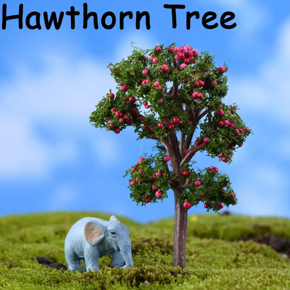 1 шт. мини дерево микро пейзаж смолы ремесла фигурка бонсай садовый Террариум аксессуары сказочные садовые украшения - Цвет: hawthorn tree