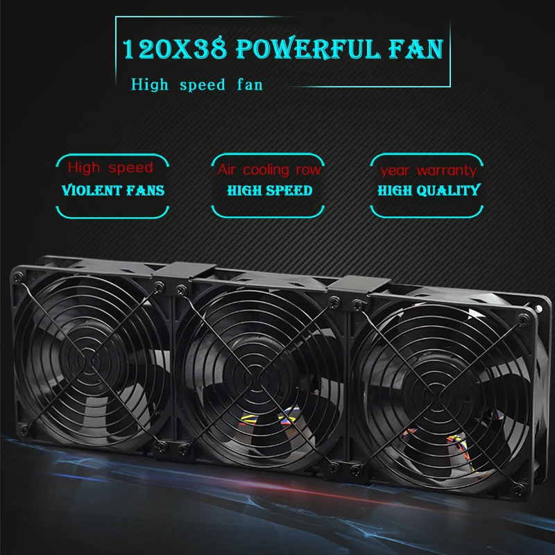 

Multi-fan combination double ball bearing large airflow high speed preheating 5000rpm 12038 12cm 120mm X 38mm 12v Dc cooling fan