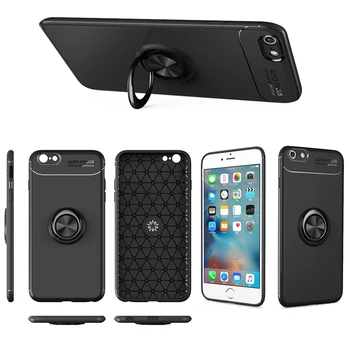 

30pcs/lot For iPhone 8 8 Plus 7 7 Plus Anti-shock Rotary Buckle Ring Invisible Stand TPU Case For iPhone X 5S SE 6S 6S Plus