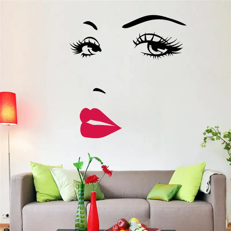 

sexy girl lip eyes wall stickers living bedroom decoration zooyoo8469 diy vinyl adesivo de paredes home decals mual art poster