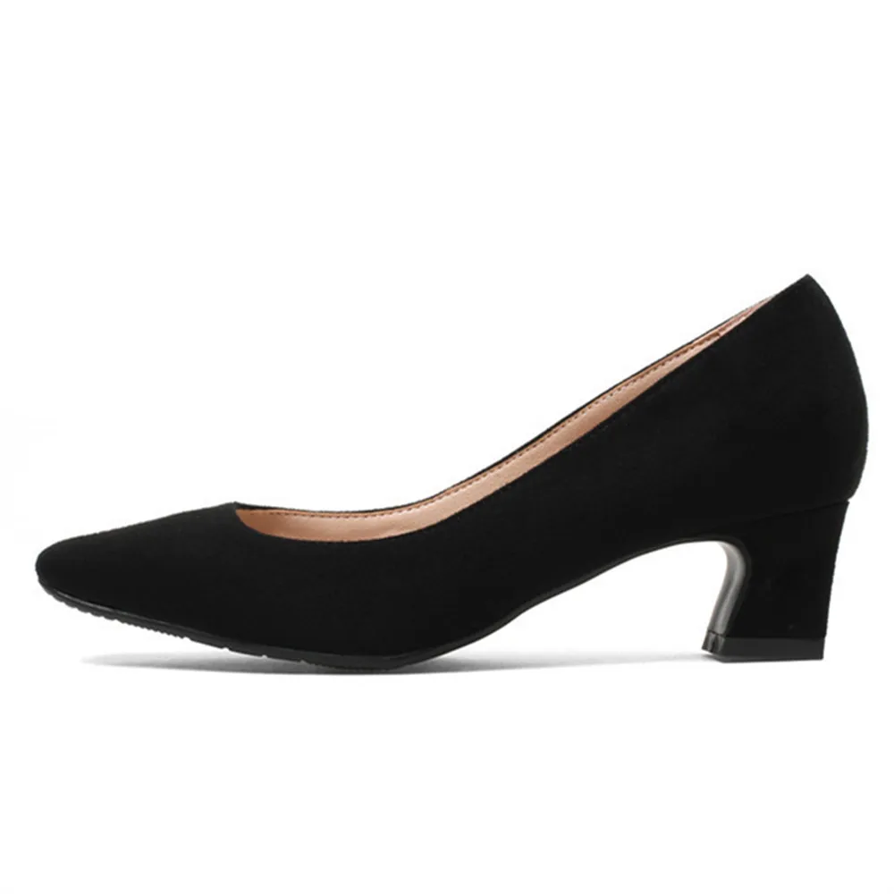 MORAZORA/ г. Новые женские туфли-лодочки Лидер продаж, модная классическая обувь из флока на высоком каблуке с квадратным носком, розового и красного цвета, размеры 33-44 - Цвет: Черный