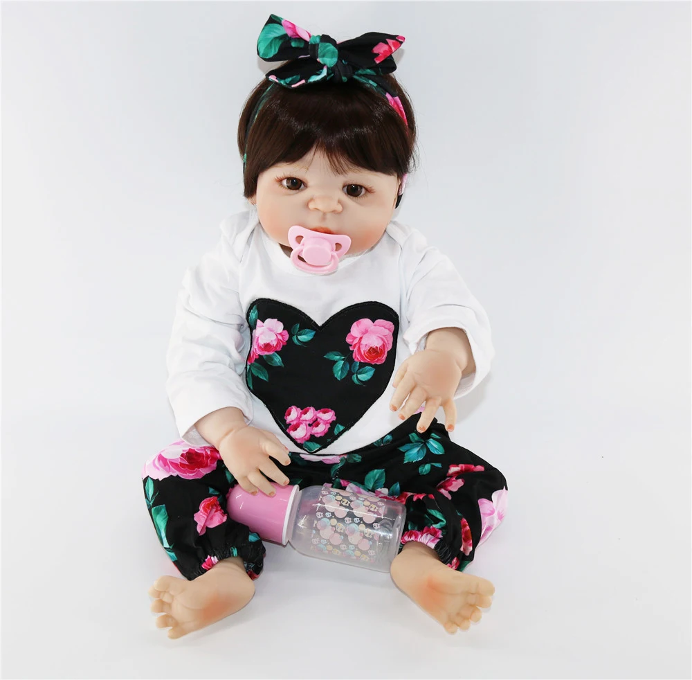 

Lifelike 23'' Newborn Can Bathe Full Silicone Reborn Dolls Baby 57cm bebe alive Princess stylish Xmas birthday Gifts for Girl