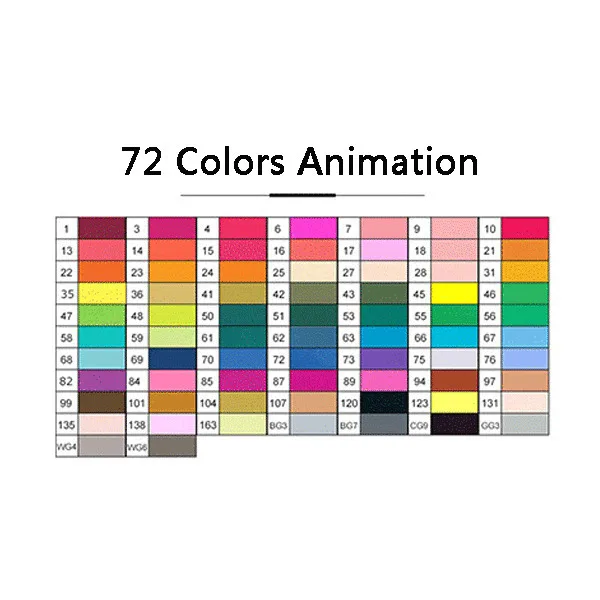 TouchFIVE 36/48/72 Цвета Маркеры Набор ручек для школы для рисования манга анимация дизайн двойной головой кисть товары для рукоделия - Цвет: 72 Animation set