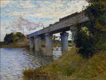 

High quality Oil painting Canvas Reproductions The Railway Bridge at Argenteuil (1873) By Claude Monet hand painted