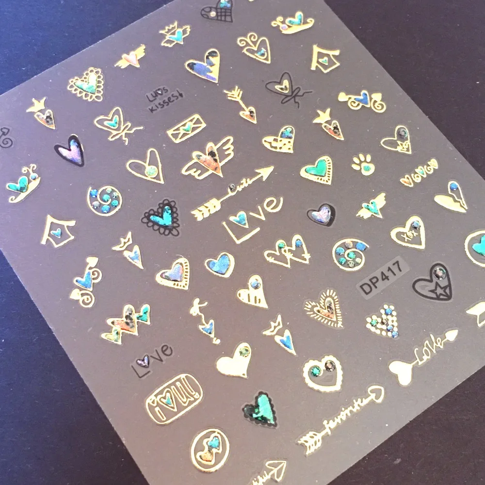 

Newest DP417 nail art sticker 3d nail decal stamping template Japan style design rhinestones DIY nail decorations tool nail wrap