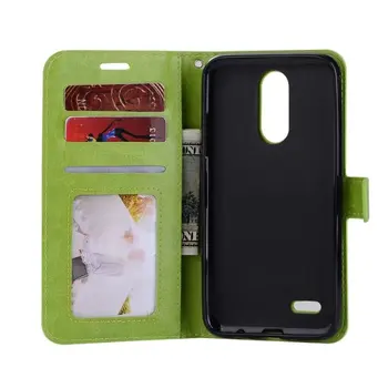 

10pcs/lot free shipping Crazy Horse Wallet Leather Case for LG K4 K8 K10 2017 with photo frame