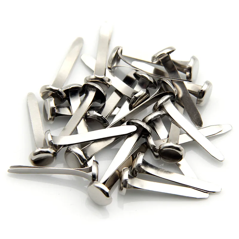 50 шт. 8X25mm золото металлические круглые штифтики для скрапбукинга украшение
