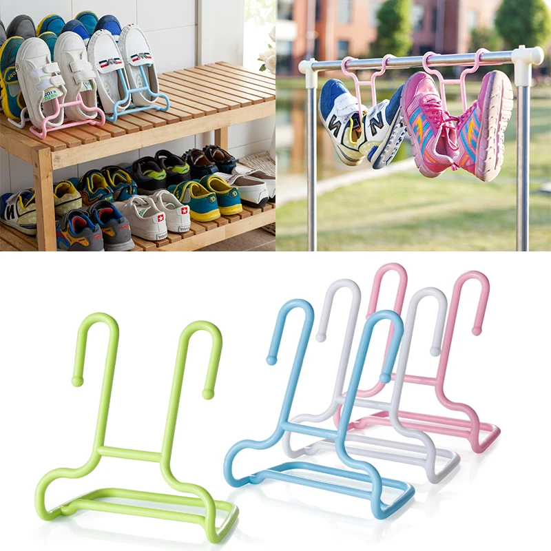 

Storage Rack Practical Home Supplies Multifunction 4Colors Plastic Promotional High Quality 2PCS/Set Two in One Shoe Rack