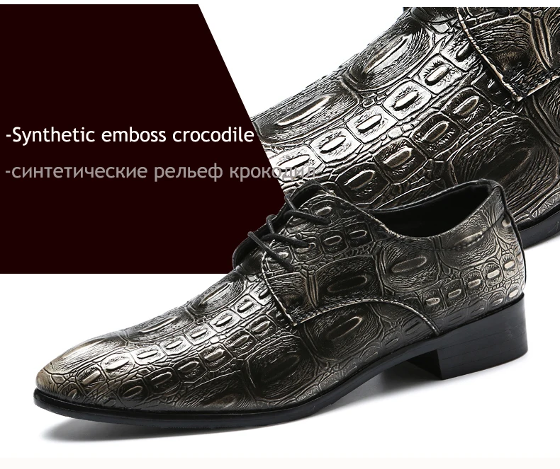 Mens Oxfords Shoe Formal Casual Shoes Men Size 46 Oxfords Pu Leather Emboss Crocodile Men Casual Shoes Leather Lace Brogues Shoe (16)