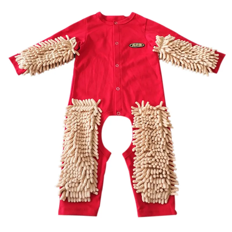 Baby Crawling Clothes Long Sleeve Mop Romper Baby Costume Jumpsuit Boy