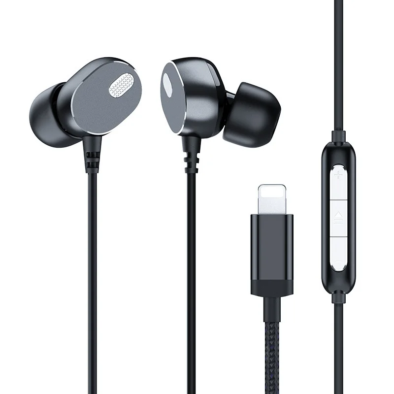 

Newest Flat Mouth Headset Wired HD Stereo Music Dynamic Earplugs Sport Earphone With Mic For Iphone7/8s Plus Ew*