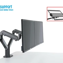 Двойное использование для крепления монитора и настольной подставки для ноутбука, полностью регулируемый держатель для монитора, крепление для монитора с газовой пружиной для 17-3" OZ-2S