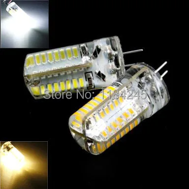 

G4 5W SMD 3014 64LEDS Car Cabinet Light Bulb Warm Pure White DC12V 500LM Silica gel 360 degree 5pcs/lot