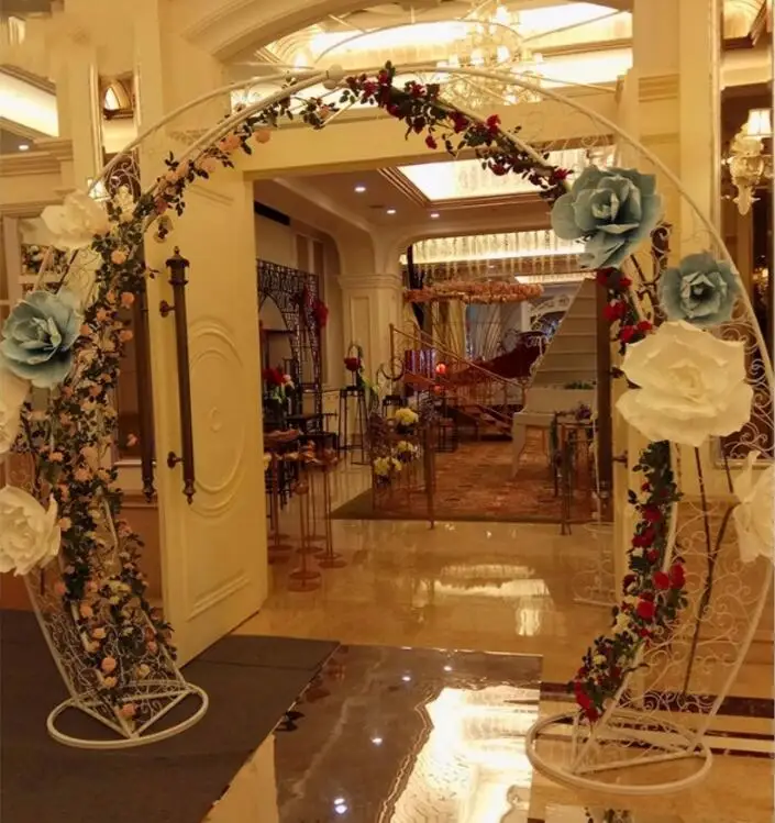 

New wedding wrought iron ivory door props new arch wrought iron carving flower arch horn door white shelf