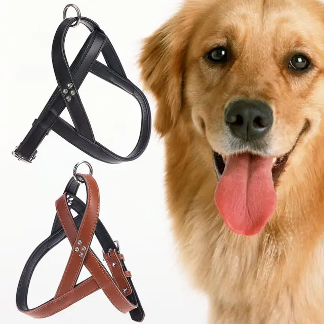 Dog Collar Reflective Rope PU Handle Adjustable Dog Harness For Small Medium Large Dog Leash