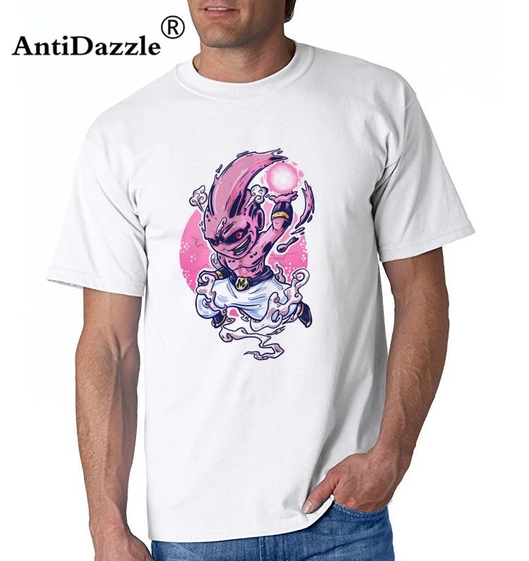 Antidazzle New Arrivals Majin Buu Creative Men t shirt Dragon Ball Z Short Sleeve Casual Tops Smiling Face Cool Tee For | Мужская одежда