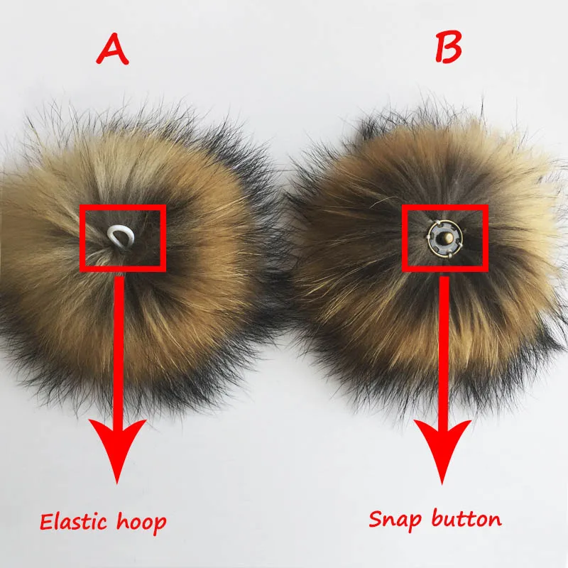 5 шт./лот 13 см мех енота помпонами поделки брелок выводов пом Англичане брошь с кнопки базовый свитер Шапки шарф пушистика аксессуары