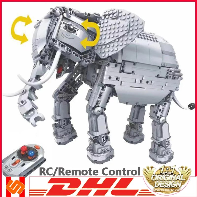 

DHL Compatible Legoing techinc RC motor remote control Animals Elephant Playmobil Building Blocks Model Bricks Educational Toys