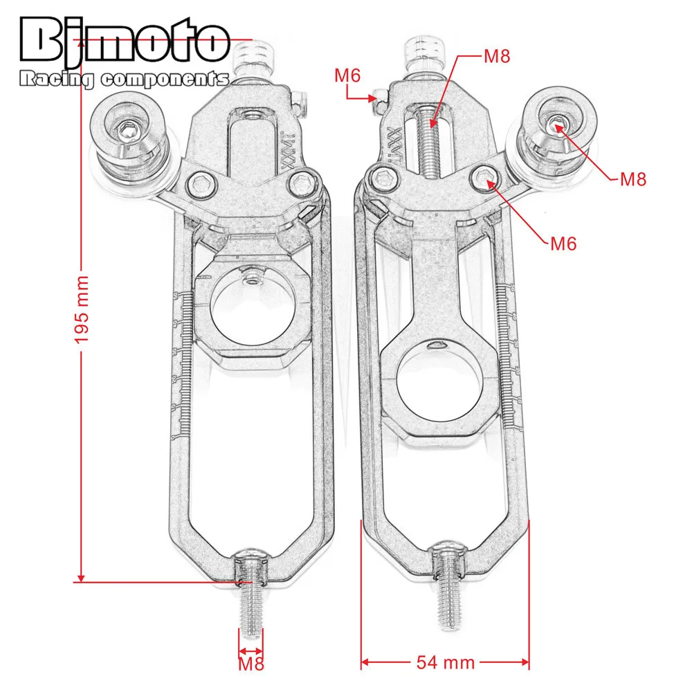 BJMOTO Мотоцикл с ЧПУ задняя ось шпинделя цепь регулятор блоков для BMW HP4 2012- S1000R 2013- S1000RR 2009