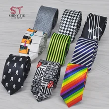 Фирменный галстук из полиэстера для мужчин, узкий галстук с принтом радуги, галстуки для фортепиано, вечерние галстуки для мальчиков и женщин, клубный галстук свободного стиля