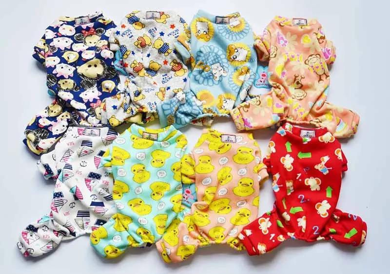 Cute Printed Pet Clothes Small Dog Jumpsuit Rompers Puppy Pet Hoodie Coat for Dogs Cats Super Soft and Warm Chihuahua Costume Dog Apparel XS S M L XL4