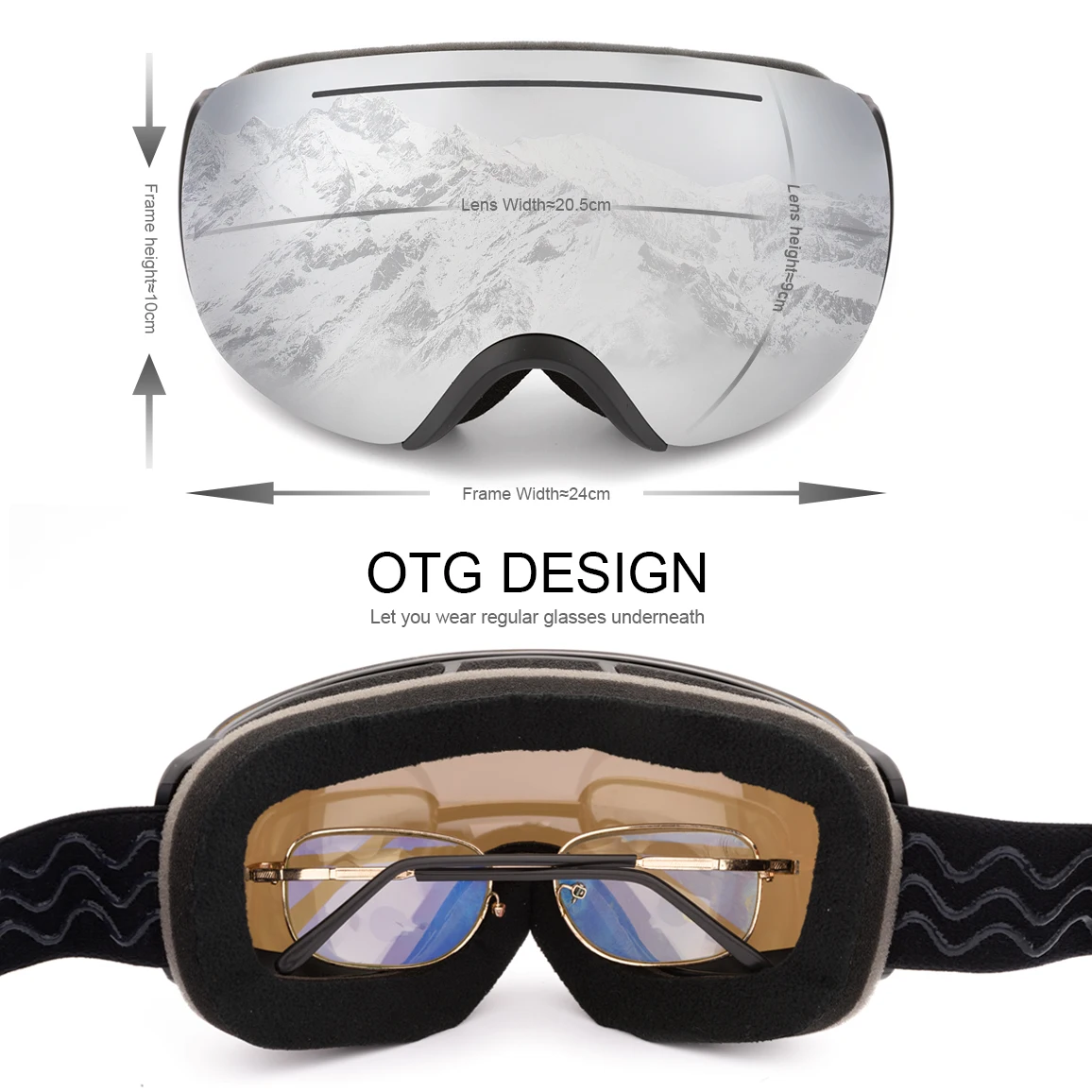 Лыжные очки с защитой от УФ-излучения противотуманные лыжные очки для мужчин женщин Двойные линзы снежные очки Взрослые очки для катания на лыжах и сноуборде