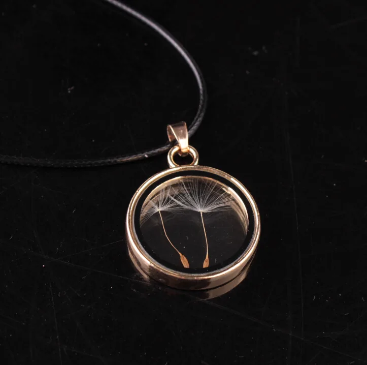 Ожерелье женское из натурального стекла с подвеской в виде семени