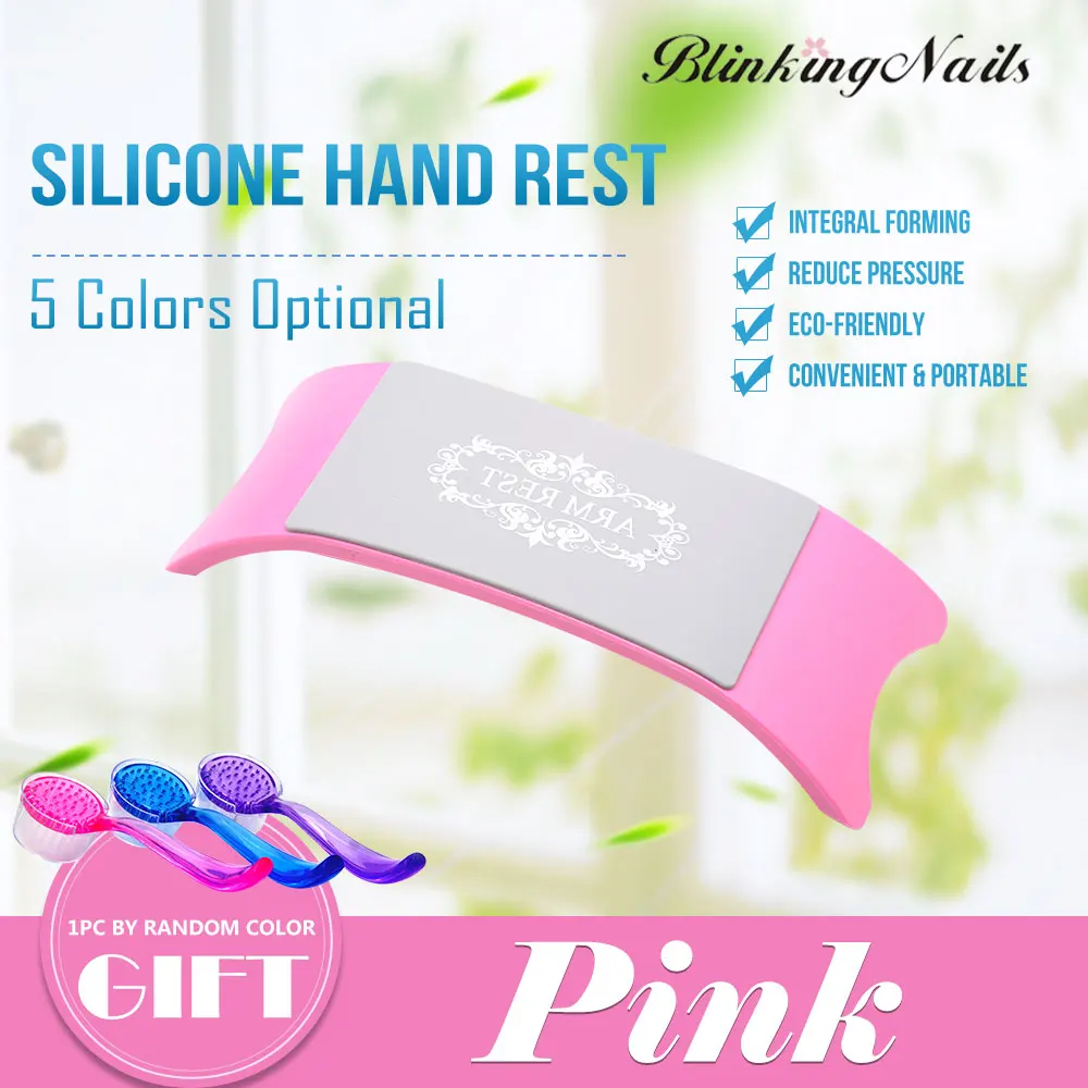 1 шт силиконовая подушка для рук Подушка для маникюра/Подушка для рук/Подставка для рук для маникюра Подушка для ногтей/пластиковая подставка для рук для ногтей - Цвет: Розовый