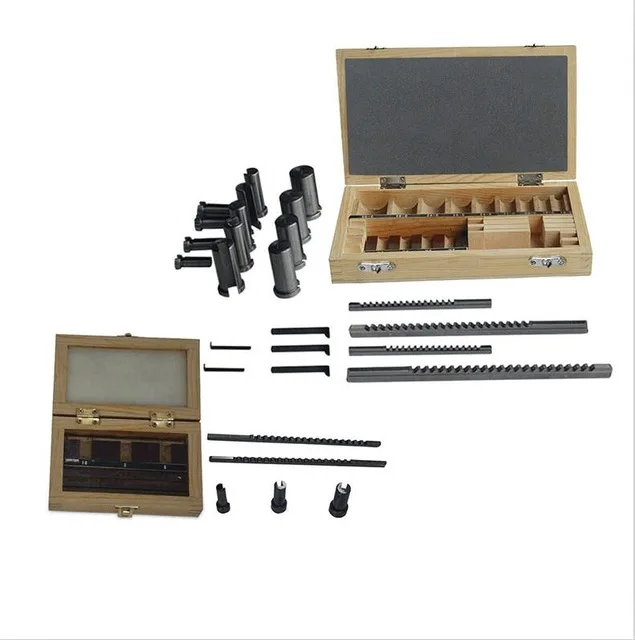 

22pc Keyway Broach Cutter + 6pc Keyway Broach Cutting Tool & Bushing Sleeve & Shim Gasket Set CNC Metalworking Tool Center
