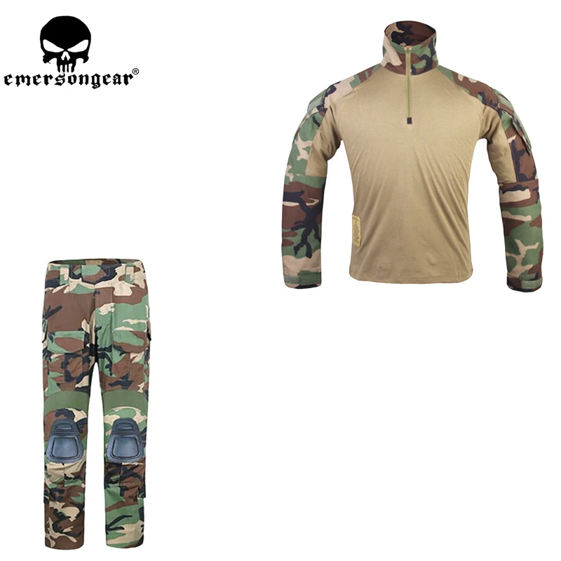 

Combat Suit Pants Hunting Shirt Emerson G3 Tactical Airsoft Combat Trousers Military BDU Airsoft Uniform Woodland Hunting Party