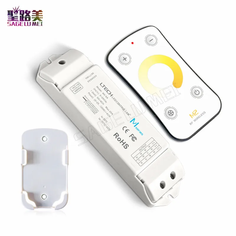 

Ltech Led Color Temperature Controller Dimmer RF Wireless DC12-24V Remote With Constant Voltage Receiver LED Lights M2+M3-3A