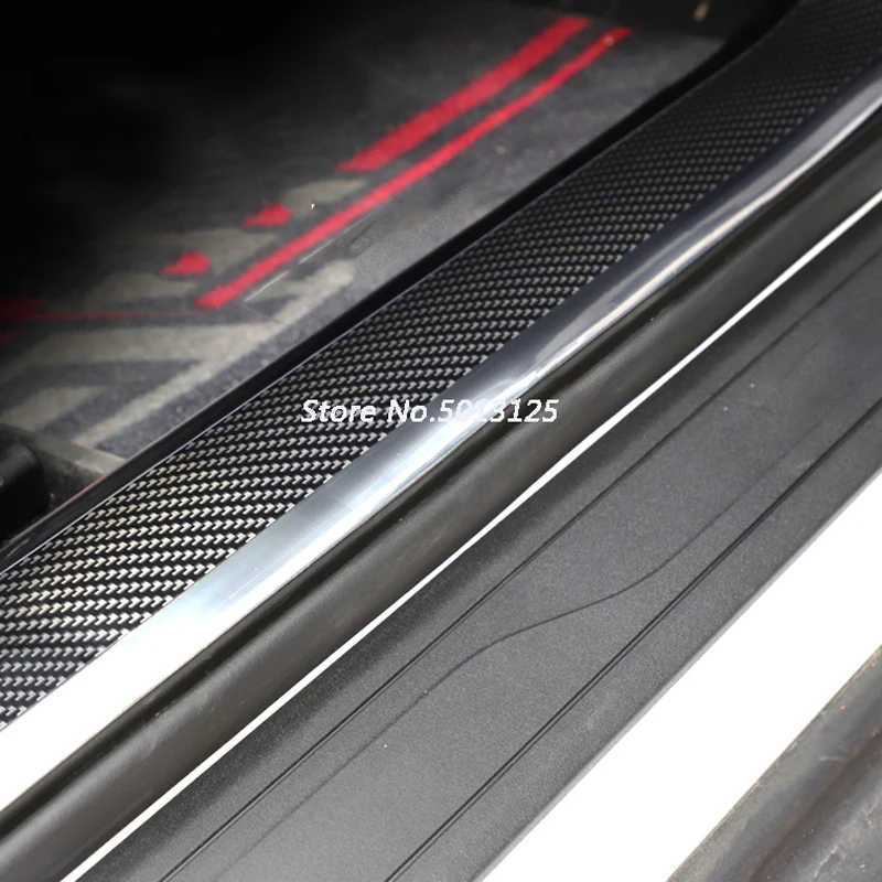 

For Hyundai Tucson 2019 Car Styling Accessories Car Door Guard Bumper Carbon Fiber Rubber Styling Door Sill Protector