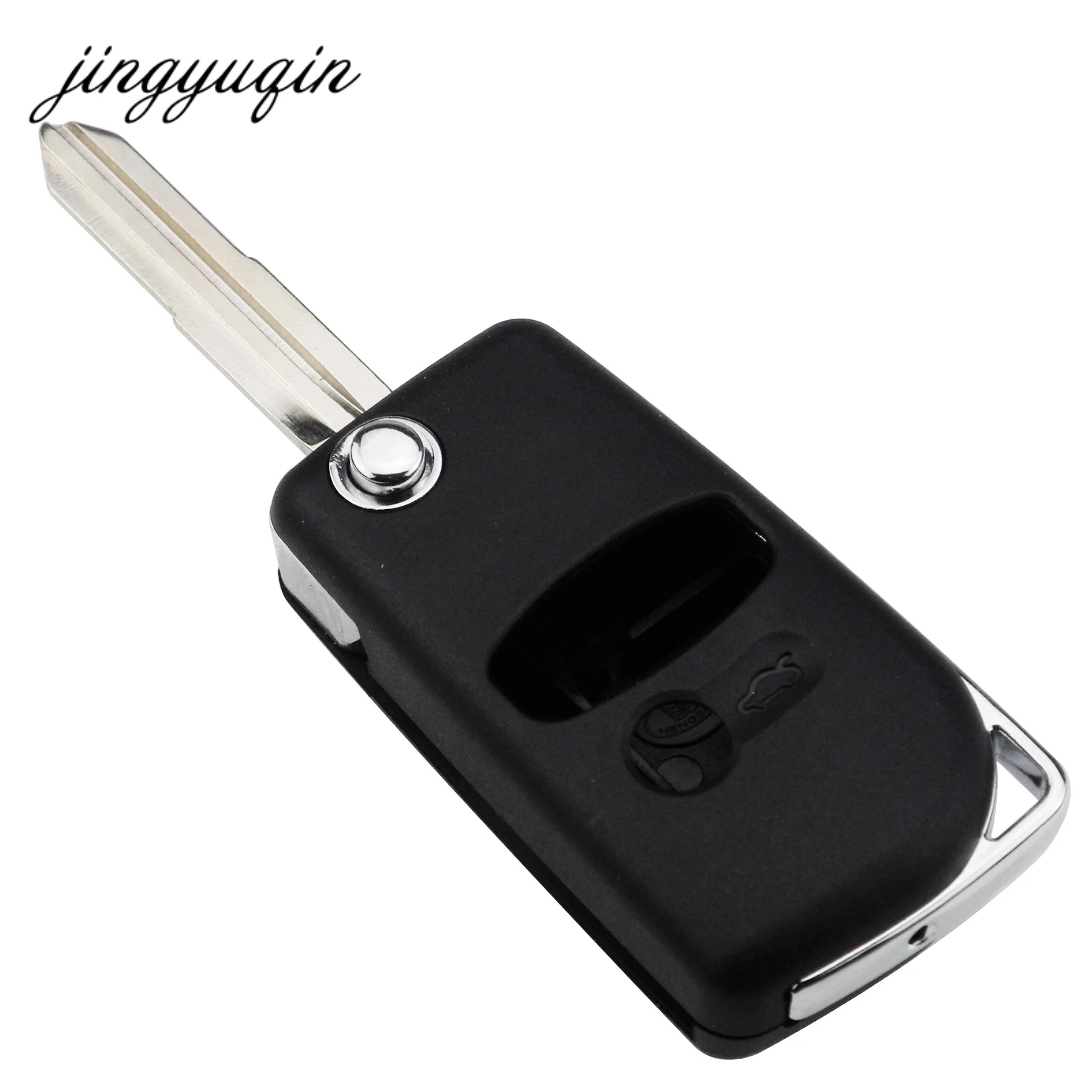 

jingyuqin Modified 3 Buttons Remote Car Key Shell For Mitsubishi Lancer Pajero Triton Uncut Left Blade Flip Folding